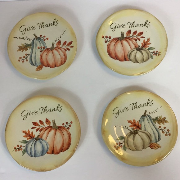 Set of (4) “Give Thanks” Decor Plates - Picture 4 of 4